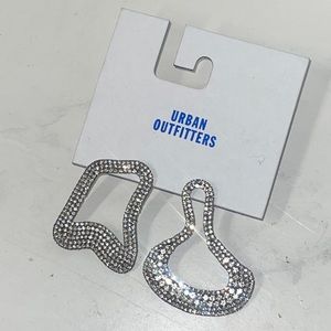 Urban Outfitters Abstract Crystal Earrings Rhinestone Futuristic Y2K Vintage